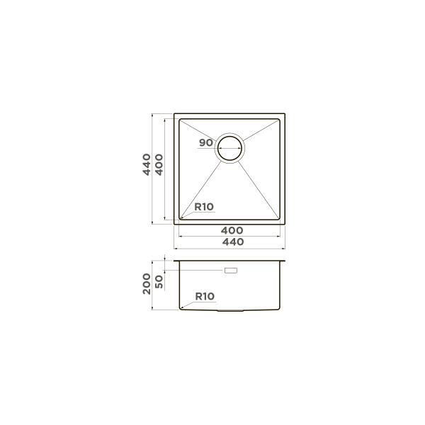 Кухонная мойка Omoikiri Taki 44-U/IF-GB нерж.сталь/графит 4997017