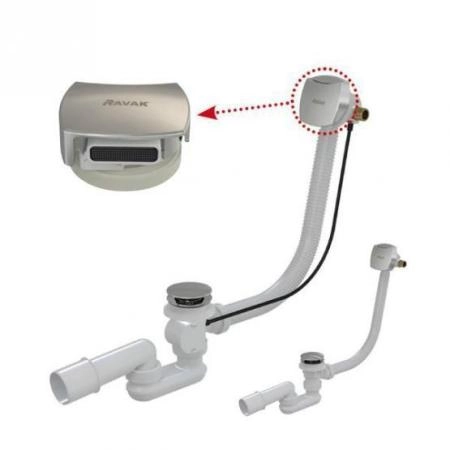 Сточный комплект Ravak X01438 с заполнением переливом хром