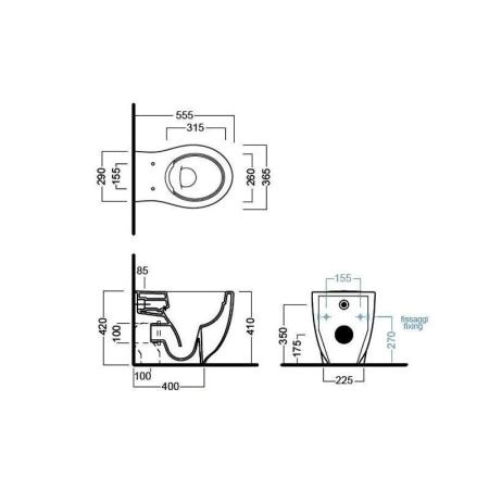 Унитаз Hatria LeFiabe Y1E7 приставной безободковый