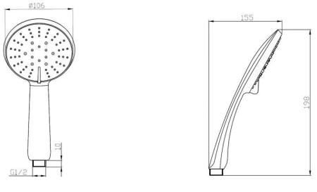 Ручной душ ESKO 5-режимный 85 мм черный SCU855Black черный