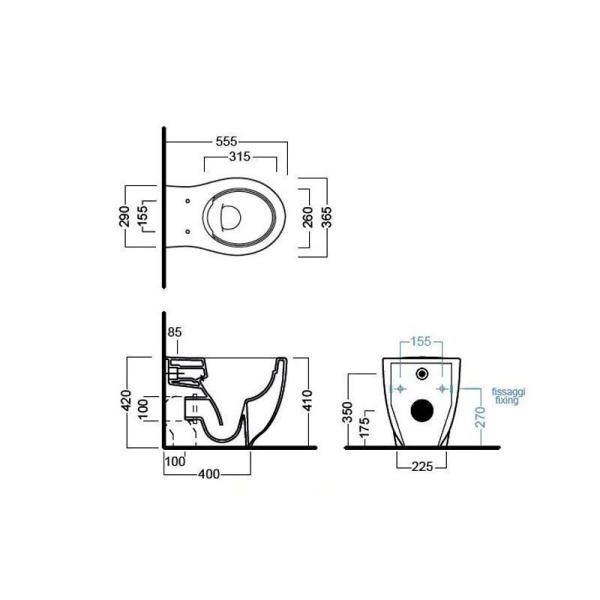 Унитаз Hatria LeFiabe Y1E7 приставной безободковый