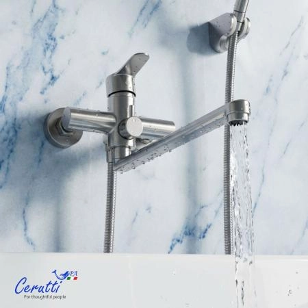 Смеситель для ванны Ceruttispa Овидио VXLBN (OVIDIO VXLBN) из нержавеющей стали, цвет матовый никель