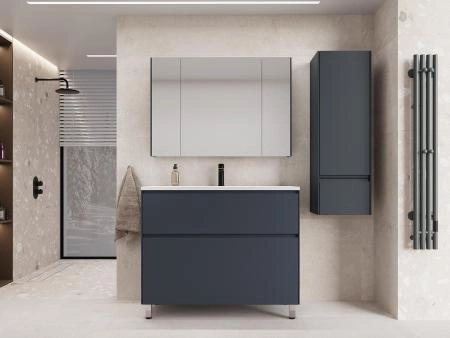 Тумба напольная Style Line ЛИМА 100 эмаль, под раковину LINE 100, 2 ящ., PLUS, графит
