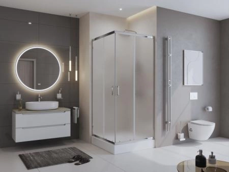 Душевой уголок BelBagno UNO-195 80x80 прозрачное стекло 5 мм профиль хром UNO-195-A-2-80-C-Cr