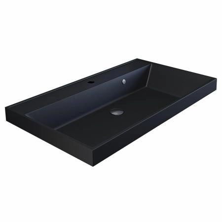 Раковина кварцевая Uperwood Classic Quartz 80 см, черная матовая, уголь
