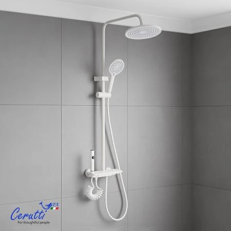 Душевая стойка Ceruttispa IGINO W цвет молочный (белый)