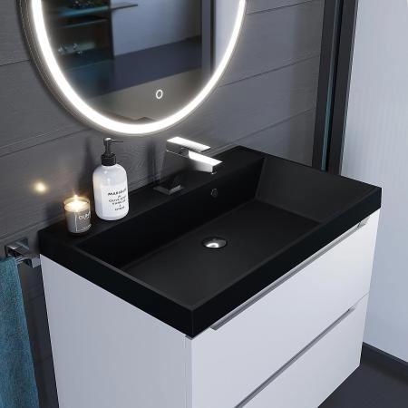 Раковина кварцевая Uperwood Classic Quartz 70 см, черная матовая, космос