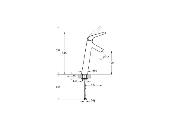 Смеситель VitrA Flow Soft  A42301EXP однорычажный хром латунь