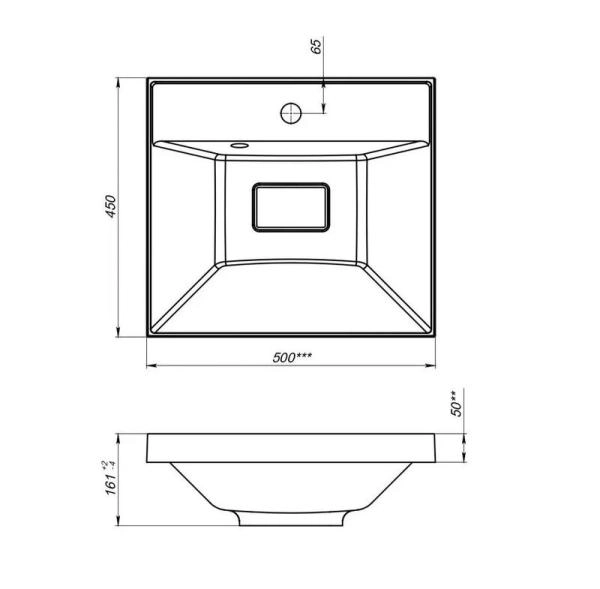Раковина для ванной Uperwood Classic New 50 см, с декоративной крышкой для слива