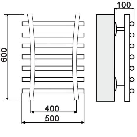 Полотенцесушитель водяной Ника Bamboo ЛБ8 60х40