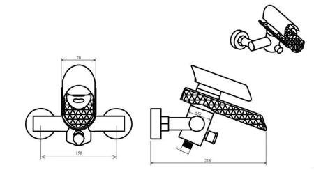 Смеситель для ванны Boheme Hypnose 233-CR хром