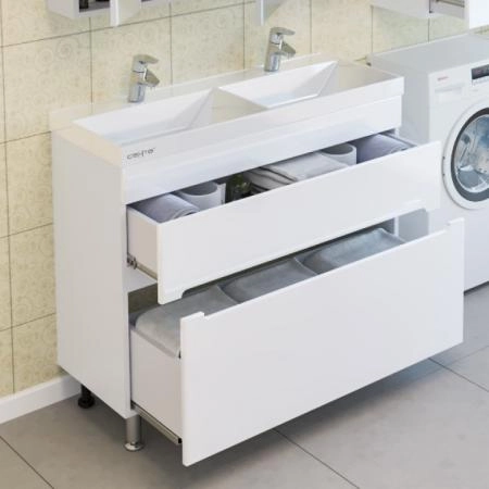 Тумба под двойную раковину СаНта Лондон 100 700174, напольная (2 ящ.)