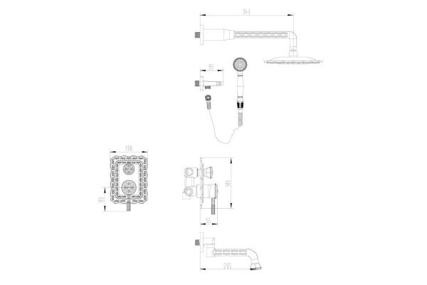 Смеситель для ванны ZORG Zorg Antic (A 104DS-SL) серебро