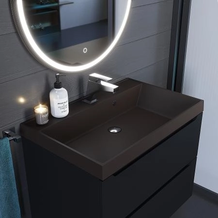 Раковина кварцевая Uperwood Classic Quartz 70 см, коричневая матовая, трюфель