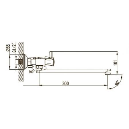 Смеситель для ванны KAISER Topaz (17255) с душем хром