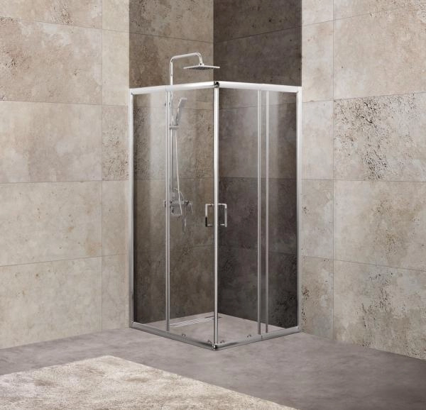 Душевой уголок BelBagno UNIQUE 85-100x85-100 матовое стекло 5 мм профиль хром UNIQUE-A-2-85/100-P-Cr