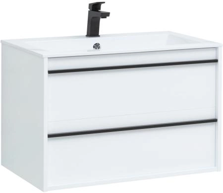 Тумба под раковину Aquanet Lino 80 белый матовый