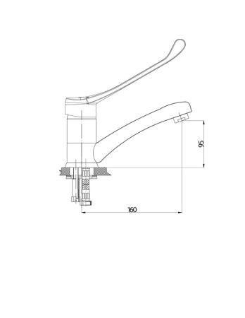 Смеситель для раковины GPD MDL45 хром