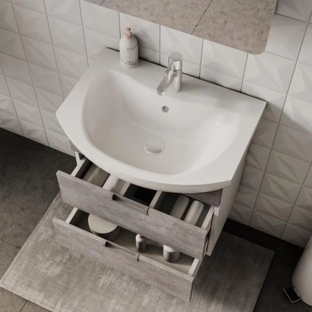 Тумба для ванной Volna Vario Z.60.2Y Цемент подвесная (Балтика) раковина отдельно