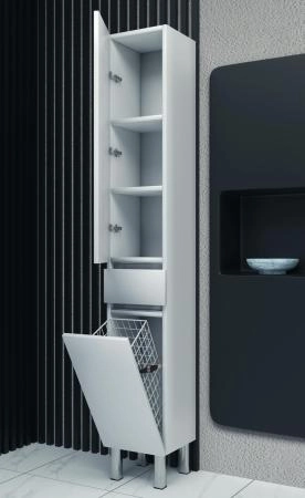 Пенал SANVIT Кубэ-3 (К) 32 с бельевой корзиной напольный Белый