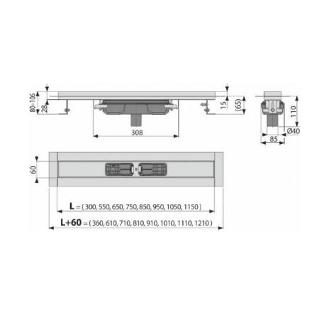 Душевой лоток AlcaPlast APZ1106-1050 Professional