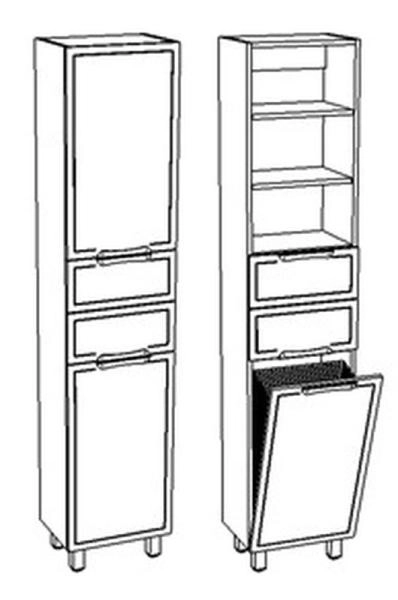 Шкаф-пенал Corozo Монро 40 Z2, корзина