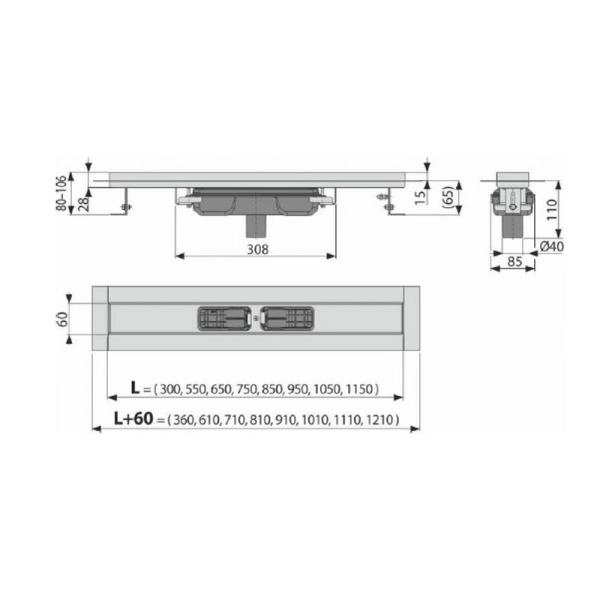 Душевой лоток AlcaPlast APZ1106-1050 Professional