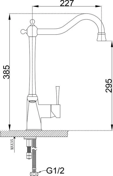 Смеситель для кухни ZORG Sanitary (ZR 353 YF-SATIN) хром