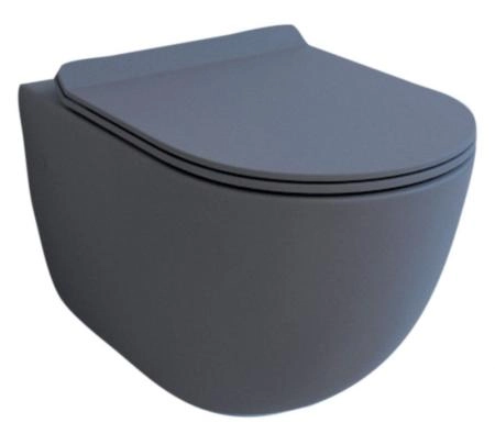 Унитаз ESBANO GARCIA Серый матовый Matt Grey безободковый подвесной 550x370x370