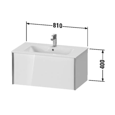 Duravit XViu Тумба подвесная 81x48x40см с раковиной, с 1 выдвижным отделением, цвет: белый глянцевый