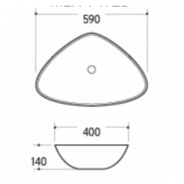 Раковина CeramaLux 7472B 59x40x14 см на столешницу