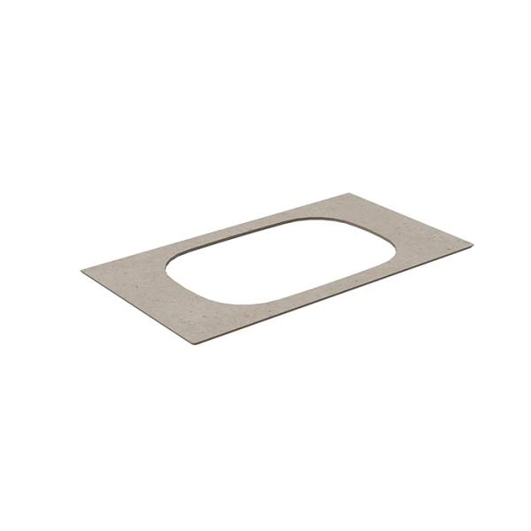Kerama Marazzi Magica Столешница из керамогранита для встраиваемых раковин сверху Риккарди 90см, без отв., цвет: бежевый матовый
