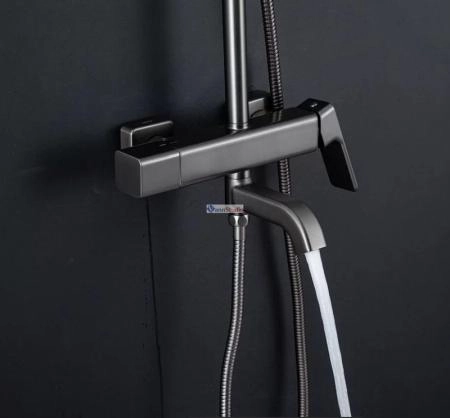 Душевая система Gappo G2418-29 с изливом оружейная сталь