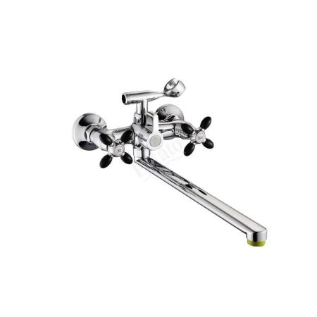 Смеситель Potato Р2771-6 для ванны, хром-чёрный