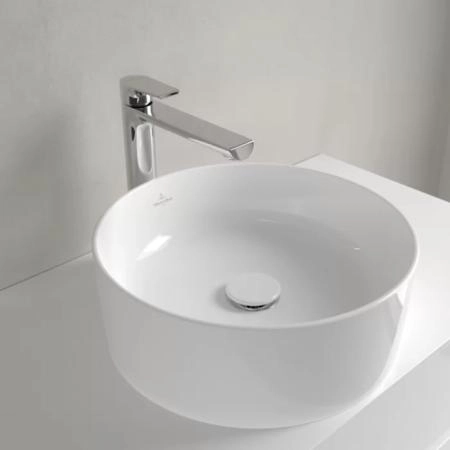 Villeroy&Boch Collaro Раковина накладная 400*400*145h, без отв. под смеситель, без перелива, TitanCeram, цвет альпийский белый