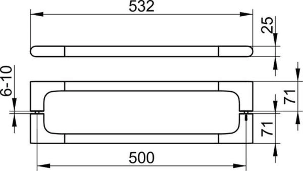Двойная ручка двери душевого ограждения KEUCO Edition 400 11508010503 Хром 530 мм