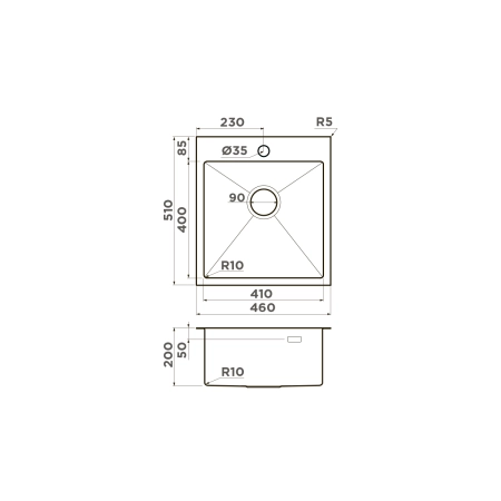 Кухонная мойка Omoikiri Akisame 46-GB нерж.сталь/графит 4997012