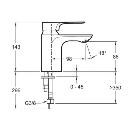 Смеситель Jacob Delafon ALEO+ E72314-CP для раковины хром
