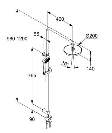 Душевой гарнитур Kludi Logo Dual Shower System 6809105-00 без смесителя, ручная лейка 3S