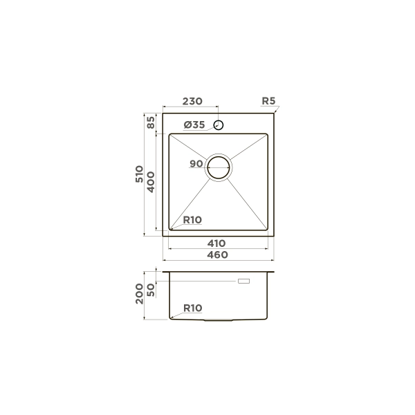Кухонная мойка Omoikiri Akisame 46-GB нерж.сталь/графит 4997012
