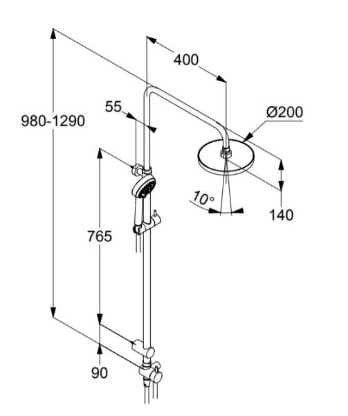 Душевой гарнитур Kludi Logo Dual Shower System 6809105-00 без смесителя, ручная лейка 3S