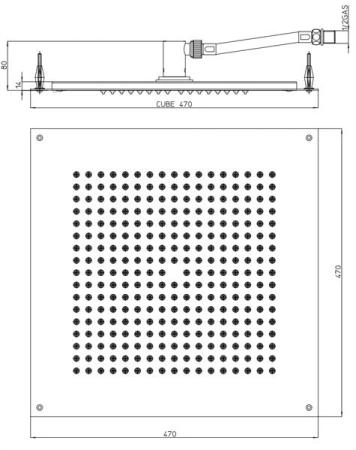 Верхний душ Bossini Dream Cube H38459.030 470х470 мм хром