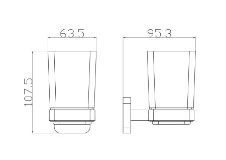 Стакан для зубных щеток с держателем WONZON & WOGHAND STILL, Хром (WW-6621)