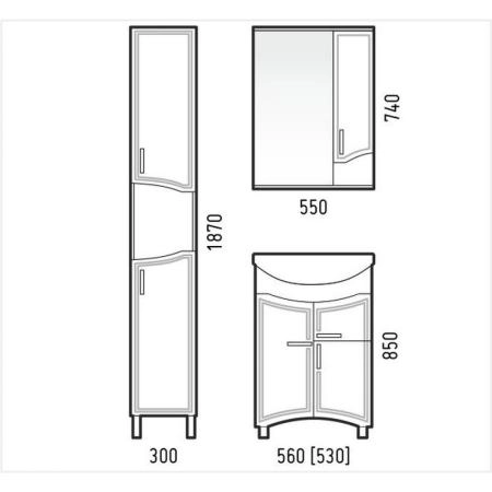 Тумба под раковину Corozo Креста Z1 55 NEW