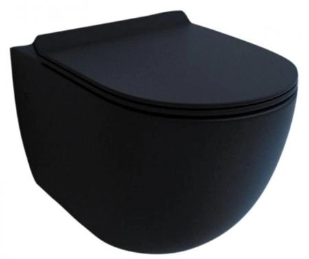 Унитаз Esbano GARCIA Matt Black (матовый черный) Soft Close безободковый подвесной