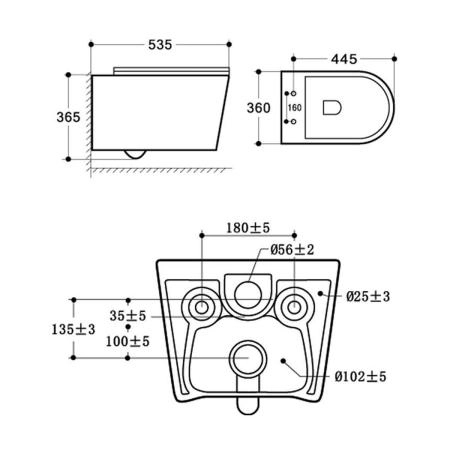 Унитаз подвесной Vincea Cute VT1-24 безободковый, цвет белый, ультратонкое soft-close сиденье