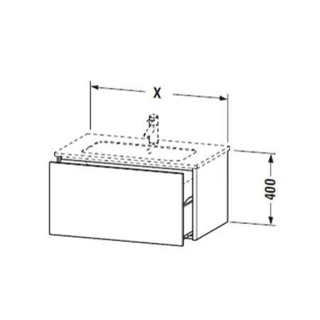 Duravit XSquare Тумба подвесная, 101х47.8х40см, с раковиной, с 1 выдв ящик, цвет: белый глянц