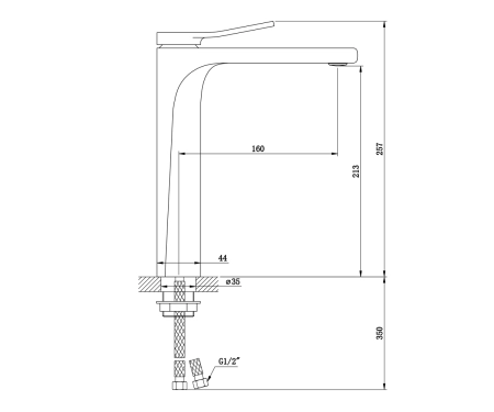 Смеситель для раковин Bronze de Luxe Element (EL21GB) золото