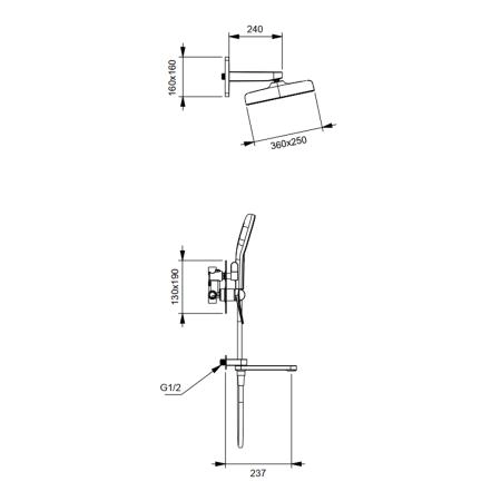 Душевая система GAPPO G7110 встраиваемая, хром