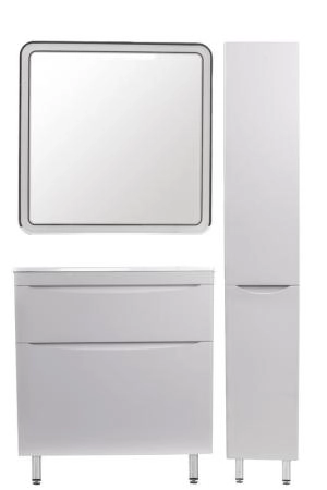 Тумба напольная Style Line Бергамо мини 80 (2 ящ.) Люкс антискрейтч белый, PLUS